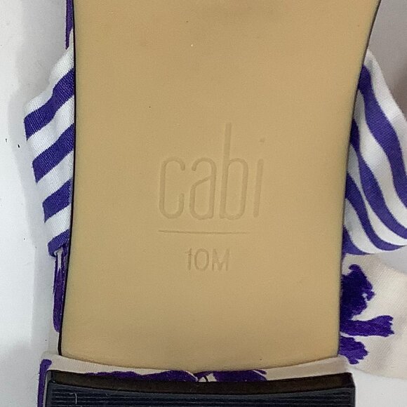 Cabi Tied Up Sandals 10 blue white striped floral ankle wrap - Picture 5 of 5